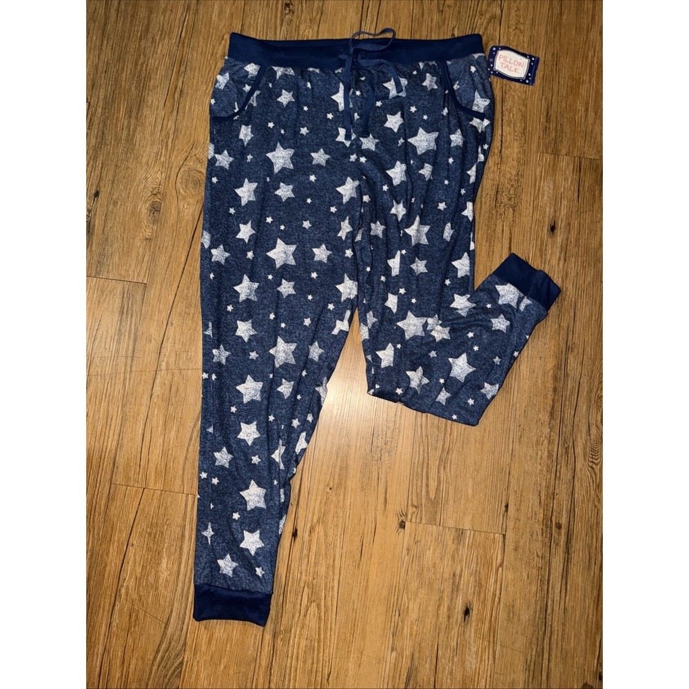 pillow talk pajamas Pants Blue Stars Soft Size Xl NWT